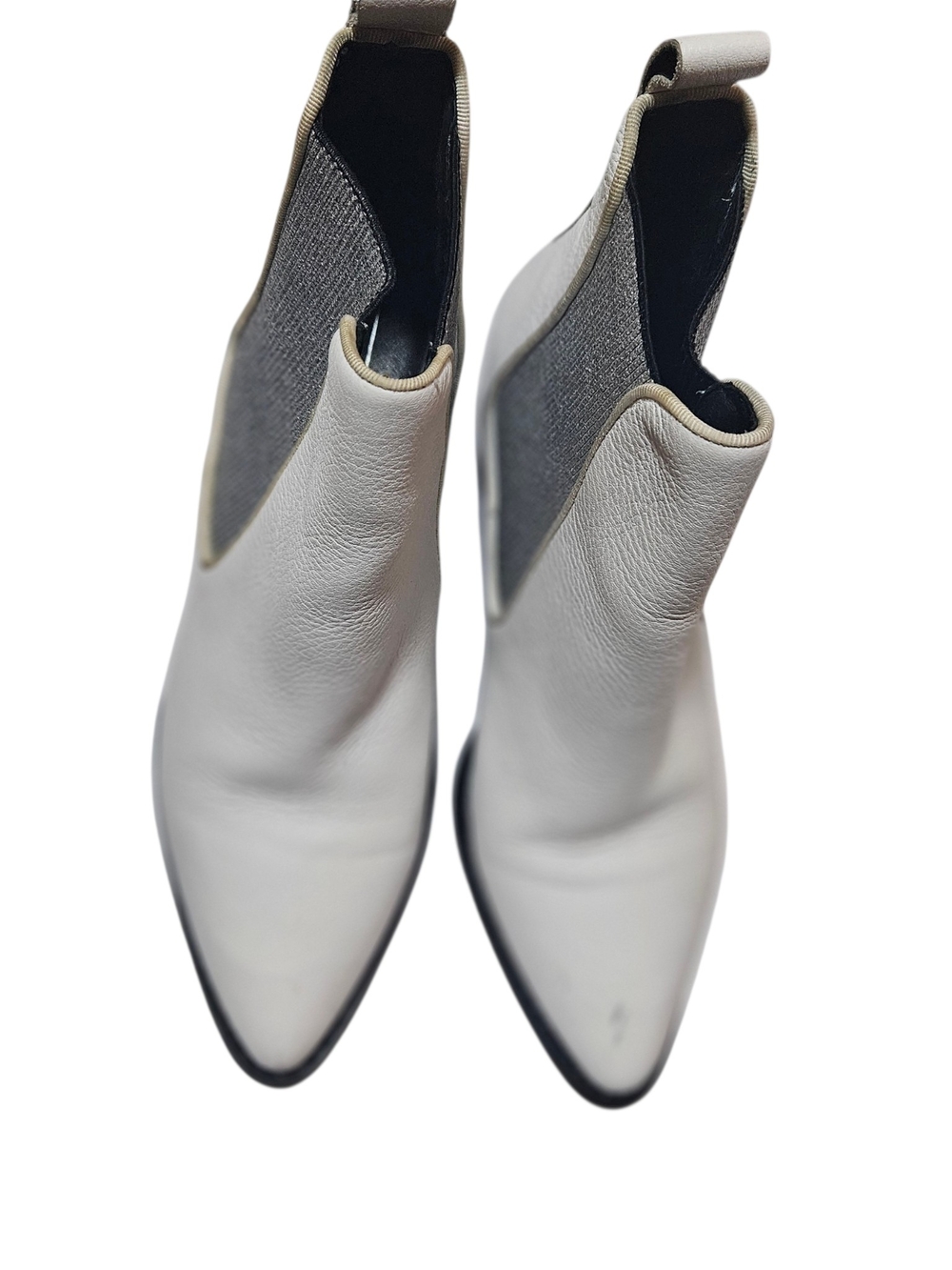Sol Sana White Pointed Chelsea Ankle Boots